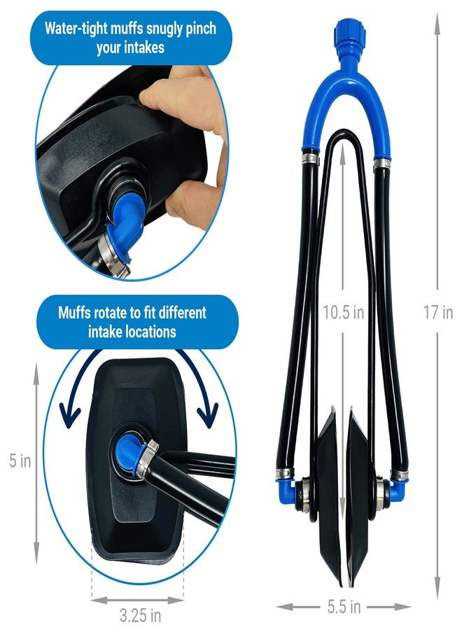 Better Boat Boat Motor Muffs, Outboard & Inboard I/O Engine Flush Kit, Ear Flusher Hose Adapter for Marine Engine Winterizing, Flushing & Warming - Image 2